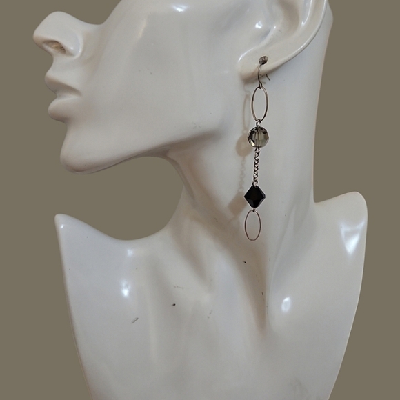 3/$30 HANDMADE Long Chain Glass Beaded Dangle Hook Earrings - Picture 1 of 4